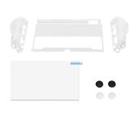 LIYJTK Étui de Protection pour Console de Jeu, Protecteur d'écran en Verre trempé, Couvercle de poignée pour Le Pouce, kit Tout-en-Un pour OLED Crystal Clear, Ventilateurs de Jeu adaptés