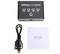 LIYJTK Gigabit Ethernet Splitter 1 to 4 High Speed Network Splitter 1000Mbps for Home Office with Aluminum Alloy Casing