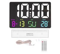 LIYJTK Grande Horloge Murale NUMÉRIQUE LED Calendrier Alarme DE TEMPÉRATURE pour Le Bureau À Domicile (Blanche)
