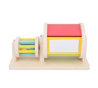 LIYJTK Hochet à tambour roulant en bois, jouet sensoriel coloré pour bébé, pour jouer sur le ventre
