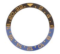 LIYJTK Insert de Lunette de Montre en céramique 38mm, Accessoire de Remplacement de Bague en Or Bleu Noir pour horlogers