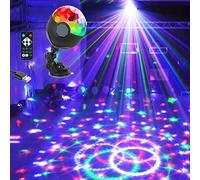 LIYJTK Lampe de scène à boule magique rotative à LED Disco, avec contrôleur, son USB activé pour fête et Pub