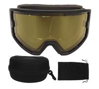 LIYJTK Lunettes de ski double couche, protection solaire, anti-buée, élasticité réglable, lunettes de snowboard pour ski, snowboard, cyclisme, moto (Monture noire, verres jaunes)