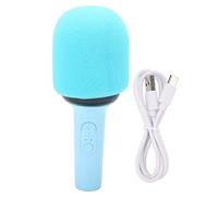 LIYJTK Microphone Bluetooth sans Fil, Haut-Parleur Portable HiFi, pour Le Chant à la Maison (Bleu Ciel)
