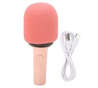 LIYJTK Microphone Bluetooth sans Fil, Haut-Parleur Portable HiFi, pour Le Chant à la Maison (Rose)