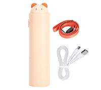 LIYJTK Mini Telescopic Fan Portable Hand Held Fan Power Bank USB Charging for Home (Beige)