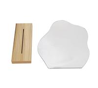LIYJTK Miroir de Maquillage de Bureau en Acrylique, esthétique, léger, Portable, Base en Bois pour Les événements de Voyage