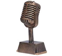 LIYJTK Music Award Trophy Synthetic Resin Decorative Microphone Ornement pour Le Concours de Chant