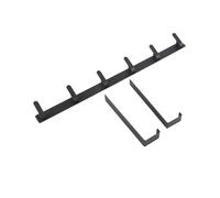 LIYJTK Over the Door Crochets Space Rack de serviette en aluminium Crochets 6 crochets noirs pour la salle de bain Cuisine Kitchen Office