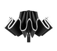 LIYJTK Parapluie pliant automatique avec bande r é fl é chissante | Le parapluie inversé -vent vous garde au sec sous la pluie et protège la peau des rayons UV avec un auvent de 105 cm de large