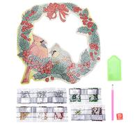 LIYJTK Peinture de strass à faire soi-même, guirlande de Cardinal Birdie, Kit d'images de broderie en cristal pour la décoration de la maison