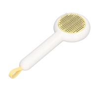 LIYJTK Pet Slicker Brush Self Cleaning Slip Resistant One Click Hair Removal Cat Dog Grooming Comb Dog Brushes for Grooming for Home Pet Salon (Blanche)