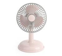 LIYJTK Petit ventilateur électrique Simple et Portable Vintage couleur Pure charge (Rose clair)