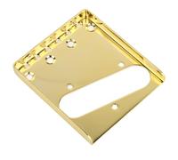 LIYJTK Plaque de Pont de Selle de Guitare électrique à 4 Cordes, réglage de l'intonation, Plaque de Pont de Guitare électrique décorative en métal (GA395 Or)