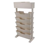 LIYJTK Plastic étroit Livre Affichage étagère Utilitaire Bibliothèque Blanche Beige pour la Cuisine de la Chambre à Coucher (40.4x70.6 cm)