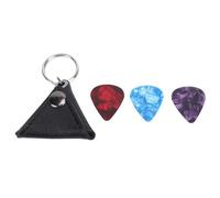 LIYJTK Porte-médiator de Guitare en Cuir, Porte-clés, Design Multifonctionnel pour Les Amateurs de Guitare, Les Voyageurs, Marron (Noire)
