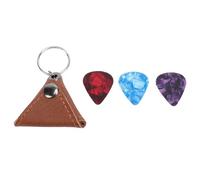 LIYJTK Porte-médiator de Guitare en Cuir, Porte-clés, Design Multifonctionnel pour Les Amateurs de Guitare, Les Voyageurs, Marron (Brun)