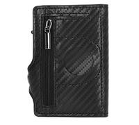 LIYJTK Portefeuille en Aluminium en Aluminium PU Anti perdant Ultra Thin Id Credit Carte pour Le Dispositif de Suivi des localisateurs (Fibre de Carbone Noir)