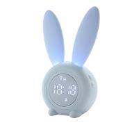 LIYJTK R é Veil num é Rique en Forme de Lapin Mignon veilleuse LED Lumineuse horlo (Bleue)