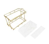 LIYJTK Support de comptoir de Salle de Bain, Grande capacité, Double Couche en Acier doré, 2 Niveaux, Salle de Bain, hôtel
