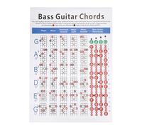 LIYJTK Tableau des accords de Guitare Basse 4 Cordes pour débutants, Pratique des Doigts, Accessoires pour Instruments de Musique, adaptés à Tous Les Niveaux, Papier d'art Super Durable