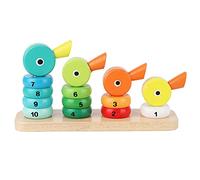 LIYJTK Tour empilable en Bois Jouet éducatif de Canard Mignon | Enseigne la cognition des couleurs et des mathématiques avec une jolie tour à empiler en forme de canard, parfaite pour l'ent