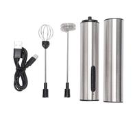 LIYJTK USB Rechargeable Milk Frother Handheld Stainless Steel Portable Electric Whisk for Coffee Lovers Kitchen Enthusiasts Home Office Travel 256g 800mAh Battery