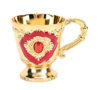 LIYJTK Vintage Verage Verre européen Handle Retro Handle Red Color British Tea Tup pour la maison et le bureau