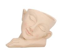 LIYJTK Visage de Fleur de Fleur Fille endormie Haute densité Resin Hole de Drainage Plavier à tête multiplice pour Le Jardin de Bureau