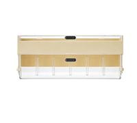 LIYJTK Wall Mount Hair Accessory Storage Box Clear Plastic Adjustable Partition Organiser with Strong Adhesive for Kids Room Bathroom Multilayer Large Capacity 39x16.5cm