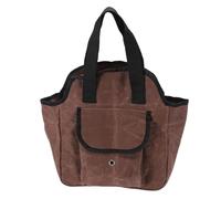 LIYJTK Waxed Canvas Garden Tool Bag Heavy Duty Tool Carrier with 6 Interior 3 Exterior Pockets Multi Purpose Use for Home Gardening Wearproof Brown 12x5x14 inch