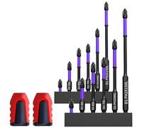 liyoe 12 Pièces Anti-Choc Fort Magnétique Antidérapant Embouts de Tournevis Magnétiques Noir