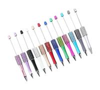 liyoe 12 Pièces de Stylo à Bille Perlé en Diamant à Faire Soi-Même, Stylos à Bille Colorés, Fournitures Scolaires en Plastique pour Écrire à L'École ou au Bureau.