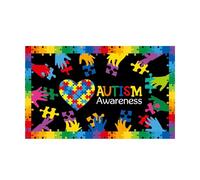 liyoe 180 X 115 cm Tissu de Fond de Photographie Journée Mondiale de l'Autisme Bannière Fond Décor Scène de Fête Configuration Tissu de Fond