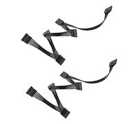 liyoe 2PièCes 15 Broches Câble D'Extension d'alimentation pour Disque Dur 1 Mâle à 5 Câble Adaptateur RéPartiteur d'alimentation