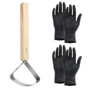 liyoe 3Pcs Outil de Dépouillage Cuir Grattoir à Cuir Couteau à Dépouiller avec Manche Long de 11.2po pour Cuir, et Fournitures de Tannage