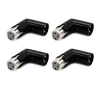 liyoe 4 Pièces Adaptateur d'angle XLR 3 Broches Réglable Mâle à Adaptateur XLR 90 Degrés Connecteur Nickelé 3 Broches pour Audio