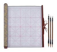 liyoe 4 Pièces Ensemble D'Entraînement de Calligraphie Chinoise Sans Encre, Tissu D'Écriture à L'Eau Réutilisable, Rouleaux de Pinceaux D'Écriture de Calligraphie Chinoise