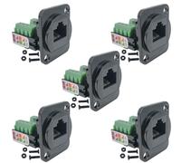 liyoe 5 Adaptateurs de Borne à Vis RJ45 pour sur Panneau, Type D RJ45 8P8C vers Terminal 8 Broches, Facile à Installer, Facile à Utiliser