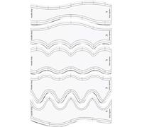 liyoe 5 Pièces Règle de Vague Acrylique Quilting Pochoirs Bricolage Modèle de Dessin Mesure Règle de Tailleur Règle de Patchwork Souple