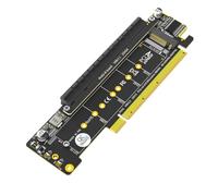 liyoe Adaptateur PCIe Double NVMe, PCIe 4.0 X16 vers Double NVMe et 1x Plus Adaptateur PCIe X16 (Signal X8) pour Adaptateur SSD M.2 NVMe