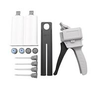 liyoe Distributeur de Colle AB 50 Ml Colle Époxy à Deux Composants avec 4 Aiguilles de Mélange et 2 Cartouches Doubles Vides