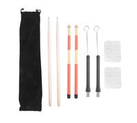 liyoe Ensemble de de Batterie, de Batterie en Bois D'éRable 5A, Brosses Tiges de Batterie, Brosses RéTractables en de Batterie, Amortisseurs de Batterie avec Sac