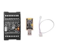 liyoe FX1N-14MT PLC Carte de Contrôle Industrielle Pièces de Rechange Accessoires Boîtier+Câble USB-TTL Module PLC Entrée/Sortie Analogique avec Rail de Guidage