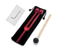liyoe Kit de Diapason de 128 Hz Pondéré avec Fourche de Diapason Rouge pour la Guérison. Ensemble de Diapasons Slider de 128 Hz.