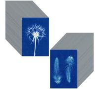 liyoe Kit de Papier Cyanotype de Papier D'Impression Solaire de 60 Feuilles, Papier D'Art Solaire A5 avec 1 Outil en Plastique pour L'Impression Solaire, Papier Solaire