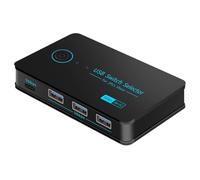 liyoe Nouveau Commutateur KVM USB 3.0 avec Touches de Raccourci pour Clavier PC, Souris, Imprimante, 2 PC Partageant 4 Appareils, Contrôleur Partagé 5 Gbit/S