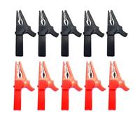 liyoe Paquet de 10 Pinces Crocodiles 1000 V 32 A, Robustes, Entièrement Isolées, pour Batterie de Voiture Automobile, Pinces Crocodiles, Pinces de Test Électriques