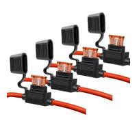 liyoe Porte-Fusible de Calibre 10 - Porte-Fusible 10 AWG avec Fusibles à Lame ATC 40 A (Paquet de 4) Porte-Fusible de Rénovation Automobile