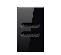 liyoe Tuya WiFi Variateur Intelligent Interrupteur Écran Tactile APP Télécommande 2 Gangs Fonctionne avec Home Verre + Plastique, C